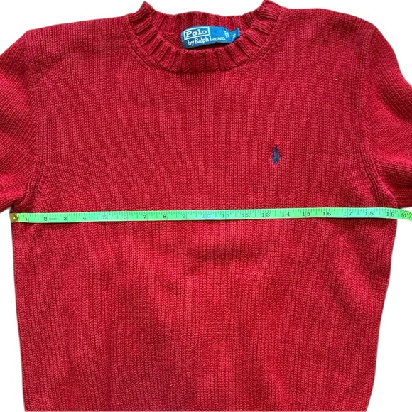 Polo Ralph Lauren Red Crewneck Cotton Knit Sweater 100% Cotton - Picture 8 of 9